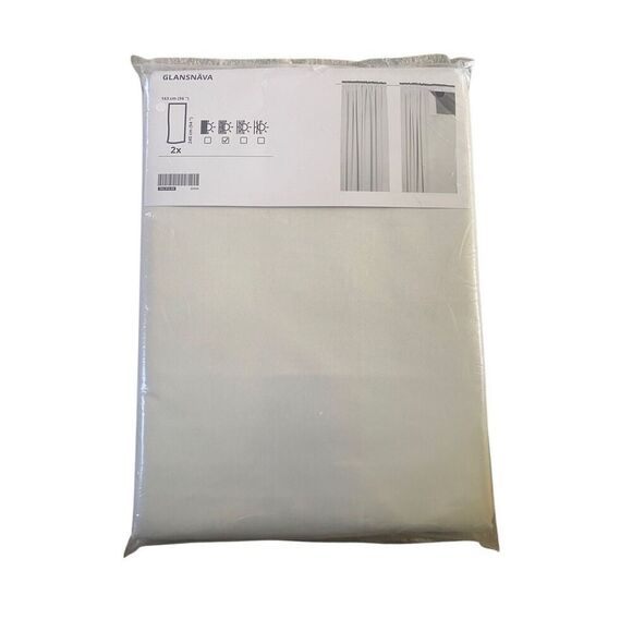 IKEA Glansnava Curtain Liners 1 Pair Light Gray 56x94 902.912.88-New - Picture 1 of 3